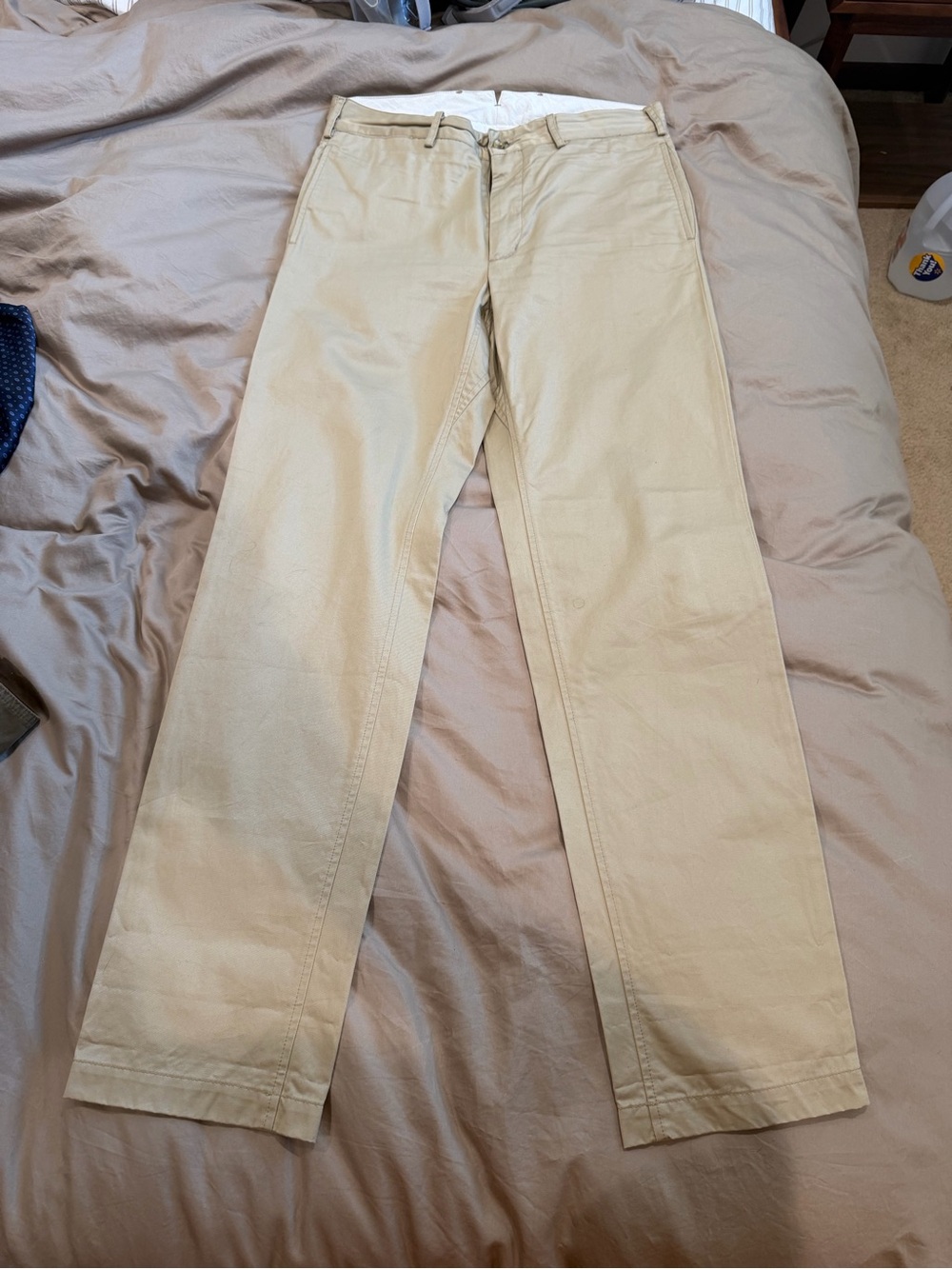 Engineered Garments Men's Khaki Straight-Leg Chino Pants Sz 32
